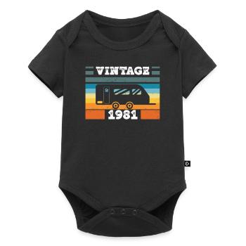 Camping car Camping born in 1981 Birthday - Baby Premium short-sleeve bodysuit - black - Front