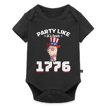Funny Llama 4th of July Party Like It's Been 1776 - Baby Premium short-sleeve bodysuit - black - Front