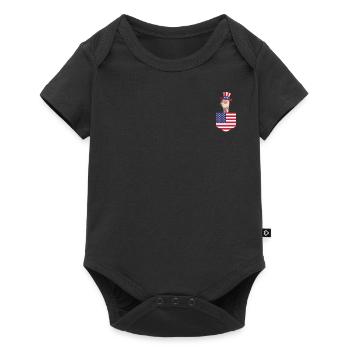 Patriotic Day Llama US Flag Llama Pocket 4th of - Baby Premium short-sleeve bodysuit - black - Front