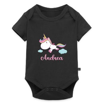 ANDREA Pink Unicorn Novelty - Baby Premium short-sleeve bodysuit - black - Front