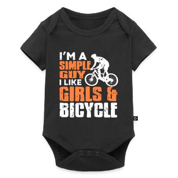 Je suis un gars simple que j’aime les filles et le t-shirt de vélo - Body à manches courtes Premium Bébé - noir - Devant