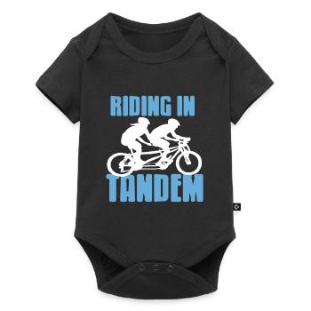Riding In Tandem Awesome Cycling T-Shirt Present - Baby Premium short-sleeve bodysuit - black - Front