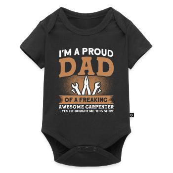 Fier Papa Père Charpentier Père Famille - Body à manches courtes Premium Bébé - noir - Devant