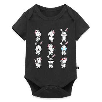 Lapin Blanc Emoticons Lapin - Body à manches courtes Premium Bébé - noir - Devant