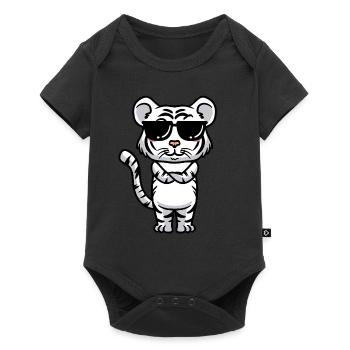 White Tiger Emoticon Bengal Tiger - Baby Premium short-sleeve bodysuit - black - Front