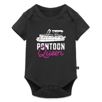 Pontoon Queen Funny Pontoon Boat - Sailboat Yacht - Baby Premium short-sleeve bodysuit - black - Front