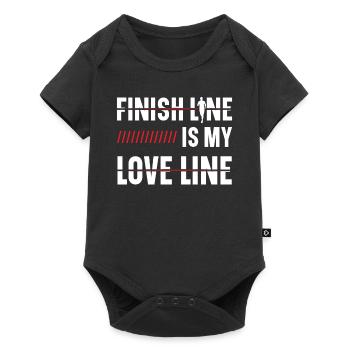 Ziellinie Ist Meine Liebeslinie - Baby Premium Kurzarmbody - Schwarz - Vorne