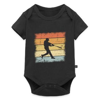 Baseball Sunset - Baby Premium Kurzarmbody - Schwarz - Vorne