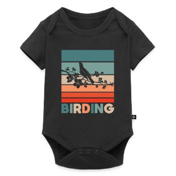 Nur Vogel - Baby Premium Kurzarmbody - Schwarz - Vorne