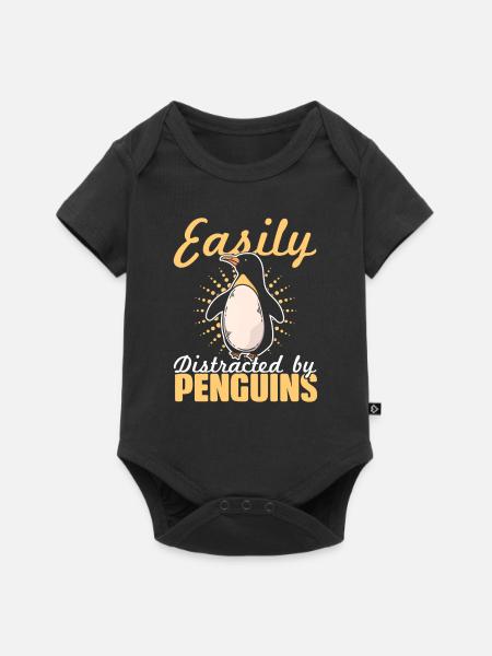 Pinguin-Ablenkungen - Baby Premium Kurzarmbody - Schwarz