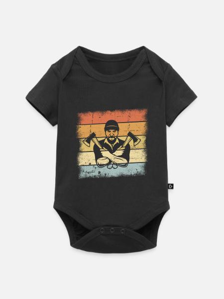 Holzfäller Axt Design - Baby Premium Kurzarmbody - Schwarz