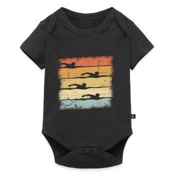 Schwimm - Baby Premium Kurzarmbody - Schwarz - Vorne
