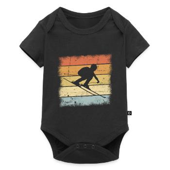 Ski Vintage Retro Design - Body à manches courtes Premium Bébé - noir - Devant