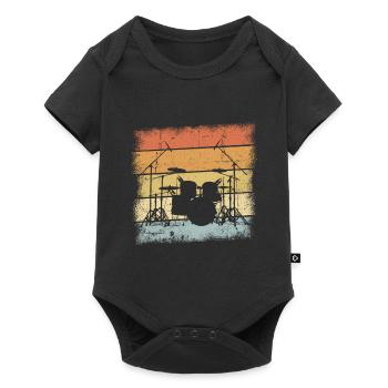 Drummer - Baby Premium Kurzarmbody - Schwarz - Vorne