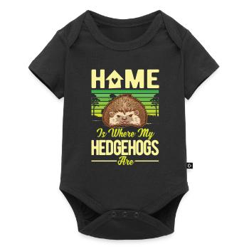 Home is where my Hedgehogs are Igel - Baby Premium short-sleeve bodysuit - black - Front
