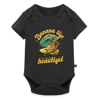Banane das Leben kann so schön sein lustiges Desig - Baby Premium Kurzarmbody - Schwarz - Vorne