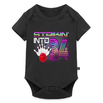 Striking Into 34 Bowling Bowler 34th Birthday - Baby Premium short-sleeve bodysuit - black - Front