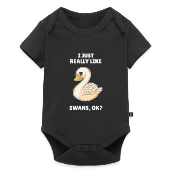 Oiseaux Swan Birder J’aime vraiment les cygnes OK - Body à manches courtes Premium Bébé - noir - Devant