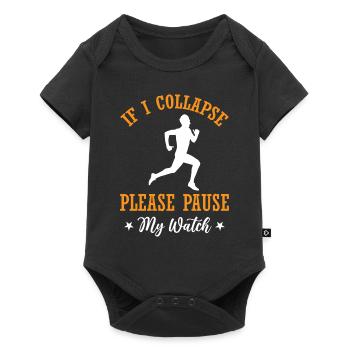 Si je m’effondre s’il vous plaît mettre en pause ma montre - Marathon run - Body à manches courtes Premium Bébé - noir - Devant