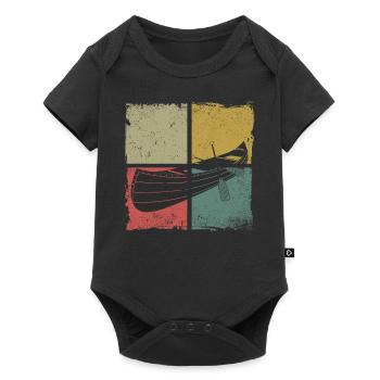 Canoe Canoeing Retro Vintage - Baby Premium short-sleeve bodysuit - black - Front