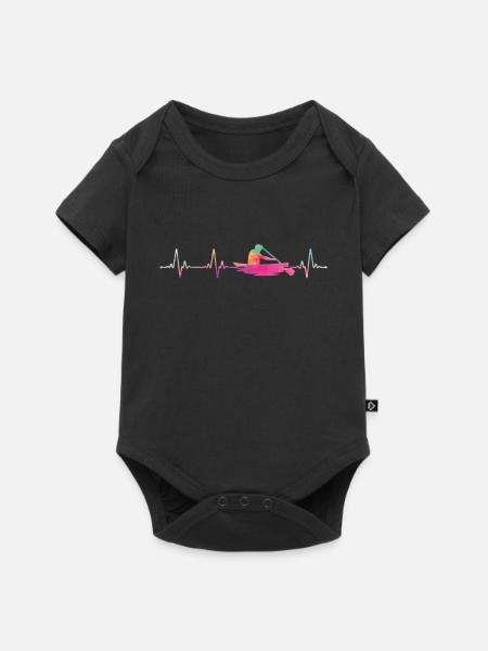 Canoe Canoeing Heartbeat - Baby Premium Kurzarmbody - Schwarz