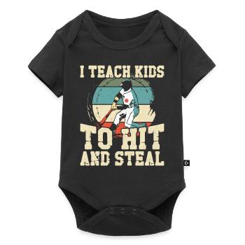 Baseball Fan Coach Vintage Retro - Baby Premium Kurzarmbody - Schwarz - Vorne