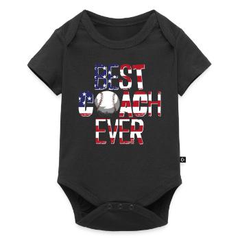 Entraîneur de fans de baseball Vintage - Body à manches courtes Premium Bébé - noir - Devant