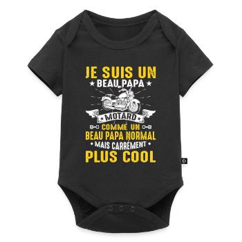 Beau-papa Motard Moto Sport Fête Des Pères Papa - Body à manches courtes Premium Bébé - noir - Devant