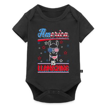 Llama USA Hommes Femmes Amérique 4 juillet - Body à manches courtes Premium Bébé - noir - Devant
