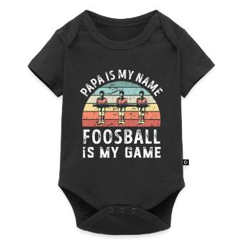 Papa est mon nom Foosball est mon jeu Papa Pères - Body à manches courtes Premium Bébé - noir - Devant