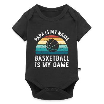 Papa est mon nom Basketball est mon jeu Papa Pères - Body à manches courtes Premium Bébé - noir - Devant