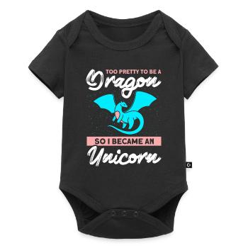 Pretty Dragon Unicorn Unicorn Lover - Baby Premium short-sleeve bodysuit - black - Front