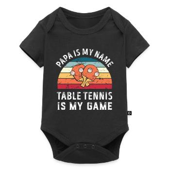 Papa est mon nom Tennis de table est mon jeu Papa - Body à manches courtes Premium Bébé - noir - Devant