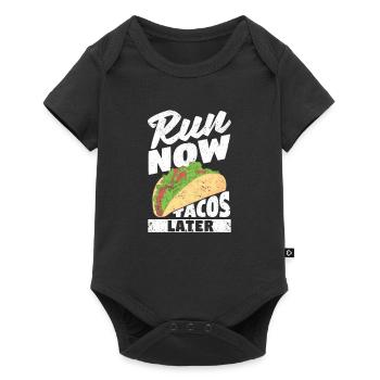 Funny Mexican Running Taco Jogging Run Now - Baby Premium short-sleeve bodysuit - black - Front