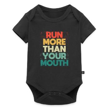 Fun running motivation Runners run more than yours - Baby Premium short-sleeve bodysuit - black - Front
