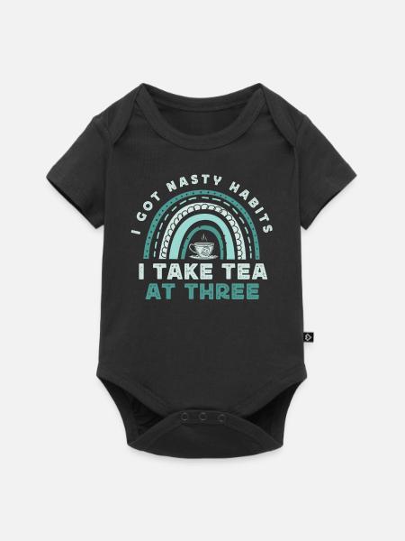 Teeliebhaber, Teetrinker, Teezeit - Baby Premium Kurzarmbody - Schwarz