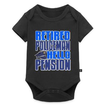 Retired Policemen Hello Pension Retirement Tee - Baby Premium short-sleeve bodysuit - black - Front