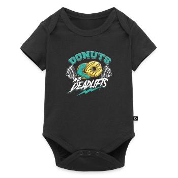 Beignets et soulevé de terre Haltérophilie Gym Fun - - Body à manches courtes Premium Bébé - noir - Devant