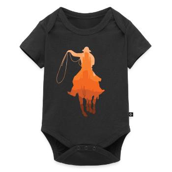 Cowboy Sunset Vintage Western Landscape Cheval - Body à manches courtes Premium Bébé - noir - Devant