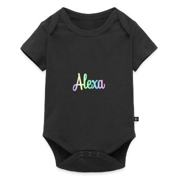 ALEXA Rainbow Minimalist Cursive - Baby Premium short-sleeve bodysuit - black - Front