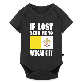 Drapeau de la Cité du Vatican - Body à manches courtes Premium Bébé - noir - Devant