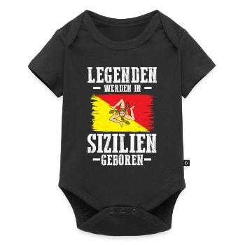 Sicilia Sizilien Sizilianer Sizilianisches - Baby Premium Kurzarmbody - Schwarz - Vorne