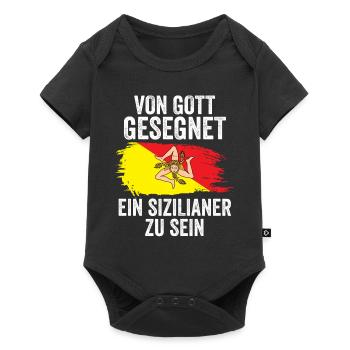 Sicilia Sizilien Sizilianer - Baby Premium Kurzarmbody - Schwarz - Vorne