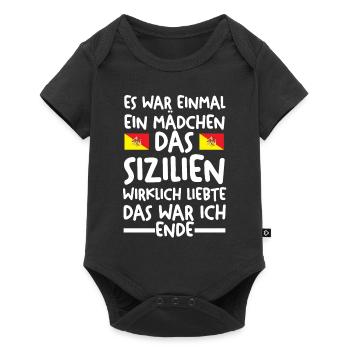 Sicilia Sizilien Italien Sizilianerin - Baby Premium Kurzarmbody - Schwarz - Vorne