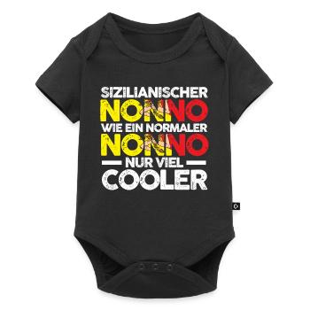 Sicilia Nonno Sizilienischer Opa Sizilianer Sizili - Baby Premium Kurzarmbody - Schwarz - Vorne