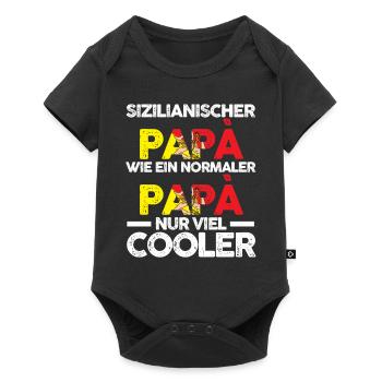 Sizilienischer Papa Sicilia Vater Sizilianer Sizil - Baby Premium Kurzarmbody - Schwarz - Vorne