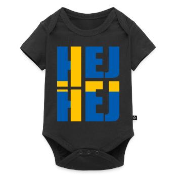 SUÉDOIS HEJ HEJ SUÈDE - Body à manches courtes Premium Bébé - noir - Devant