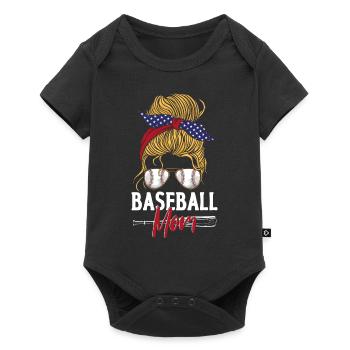 Baseball Fan Mom Mother Sun - Baby Premium Kurzarmbody - Schwarz - Vorne