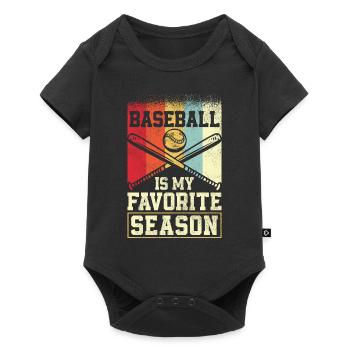 Baseball Fan Vintage Retro - Baby Premium short-sleeve bodysuit - black - Front