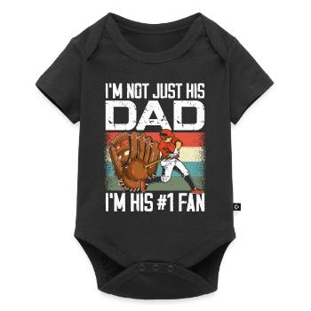 Baseball Fan Dad Father Vintage - Baby Premium Kurzarmbody - Schwarz - Vorne